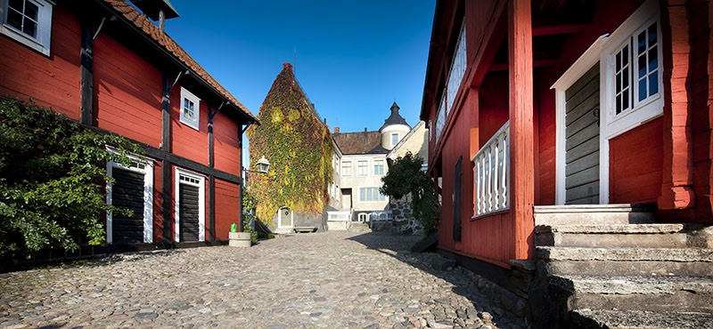 The courtyard at Karlshamns Museum 